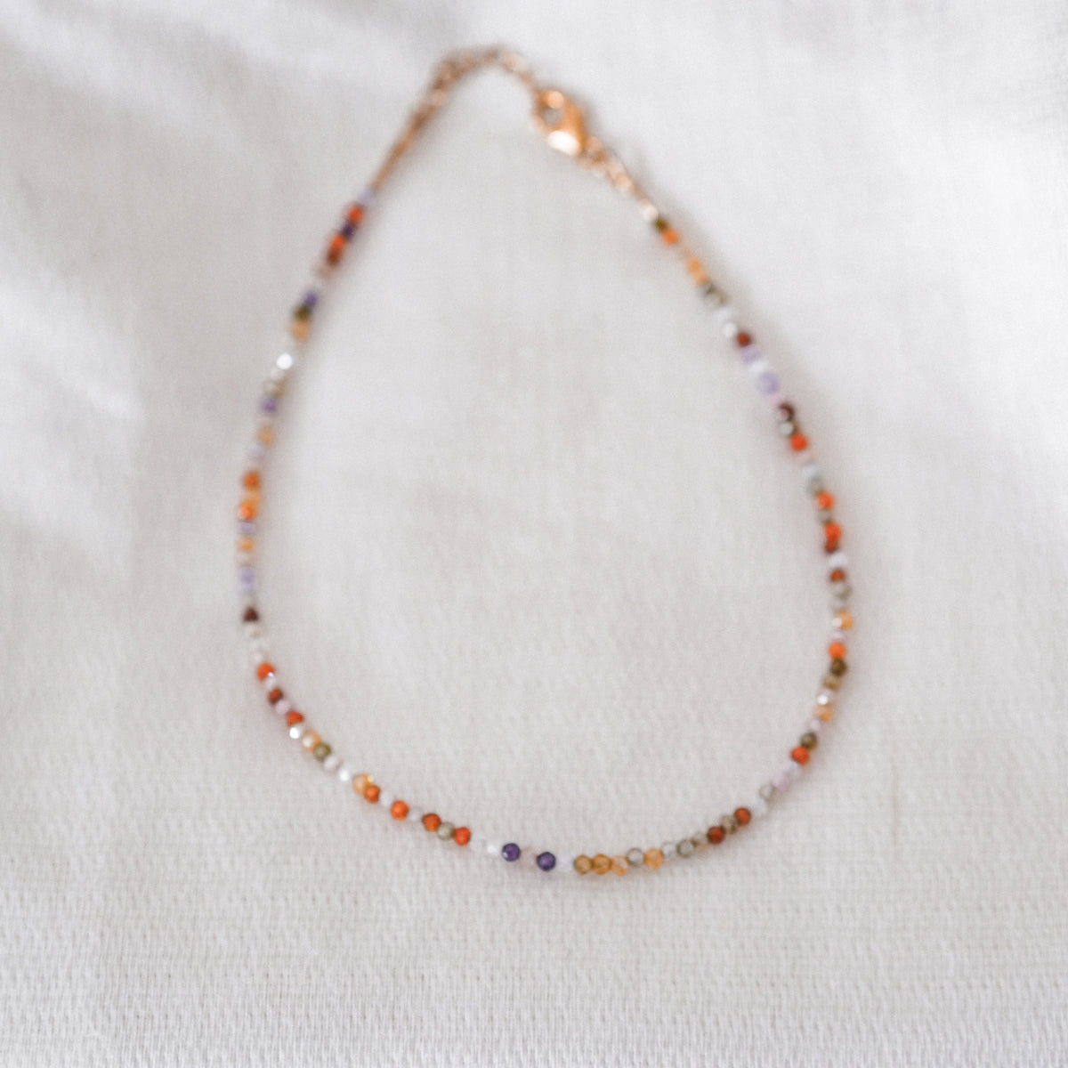 Fußkettchen „Zoe“ - bunter Zirkonia, 14k Goldfilled