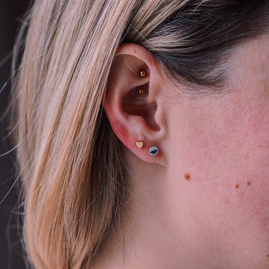 „Forget-Me-Not“ - Ohrstecker echte Vergissmeinnicht Knospe, 14k Goldfilled, 4mm