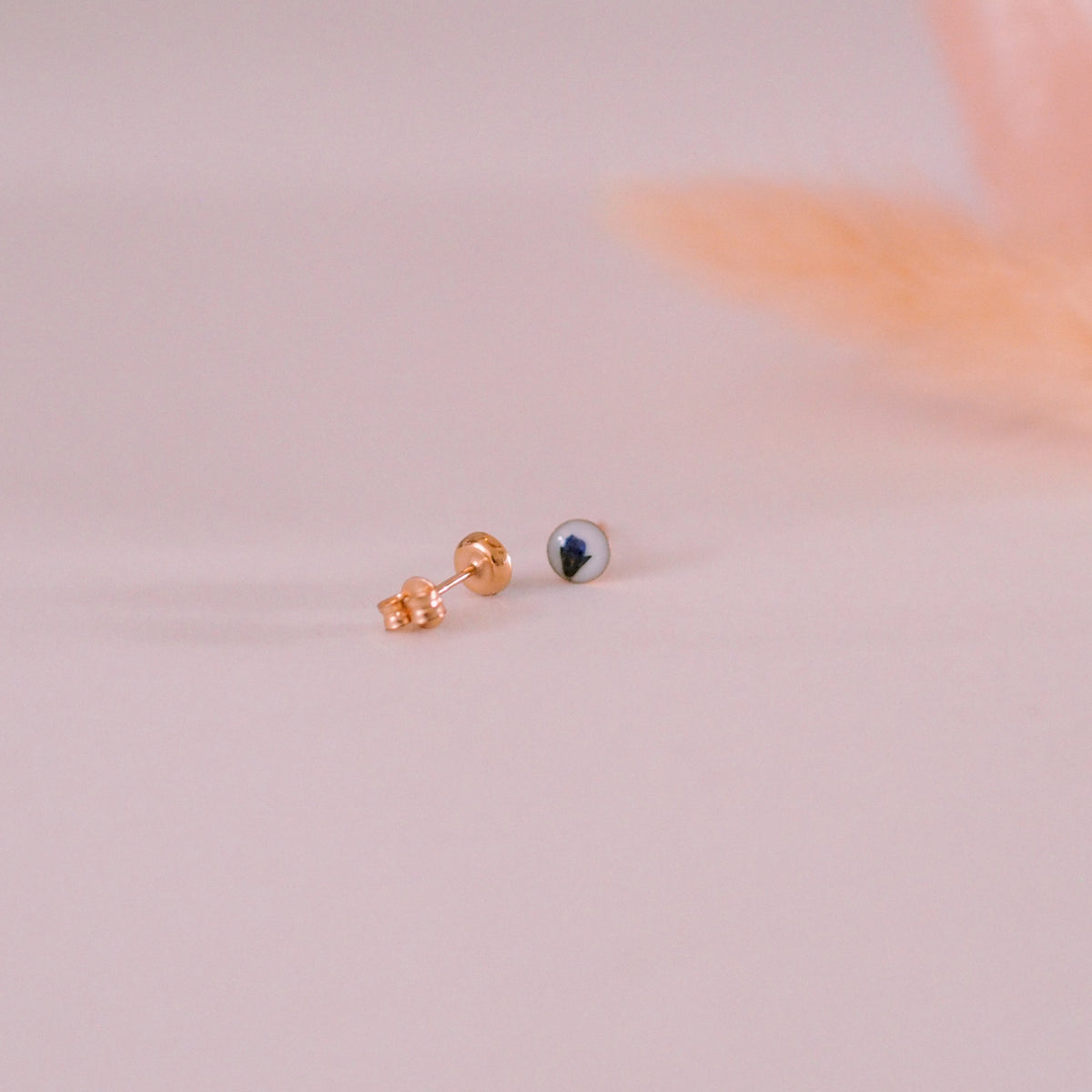 „Forget-Me-Not“ - Ohrstecker echte Vergissmeinnicht Knospe, 14k Goldfilled, 4mm